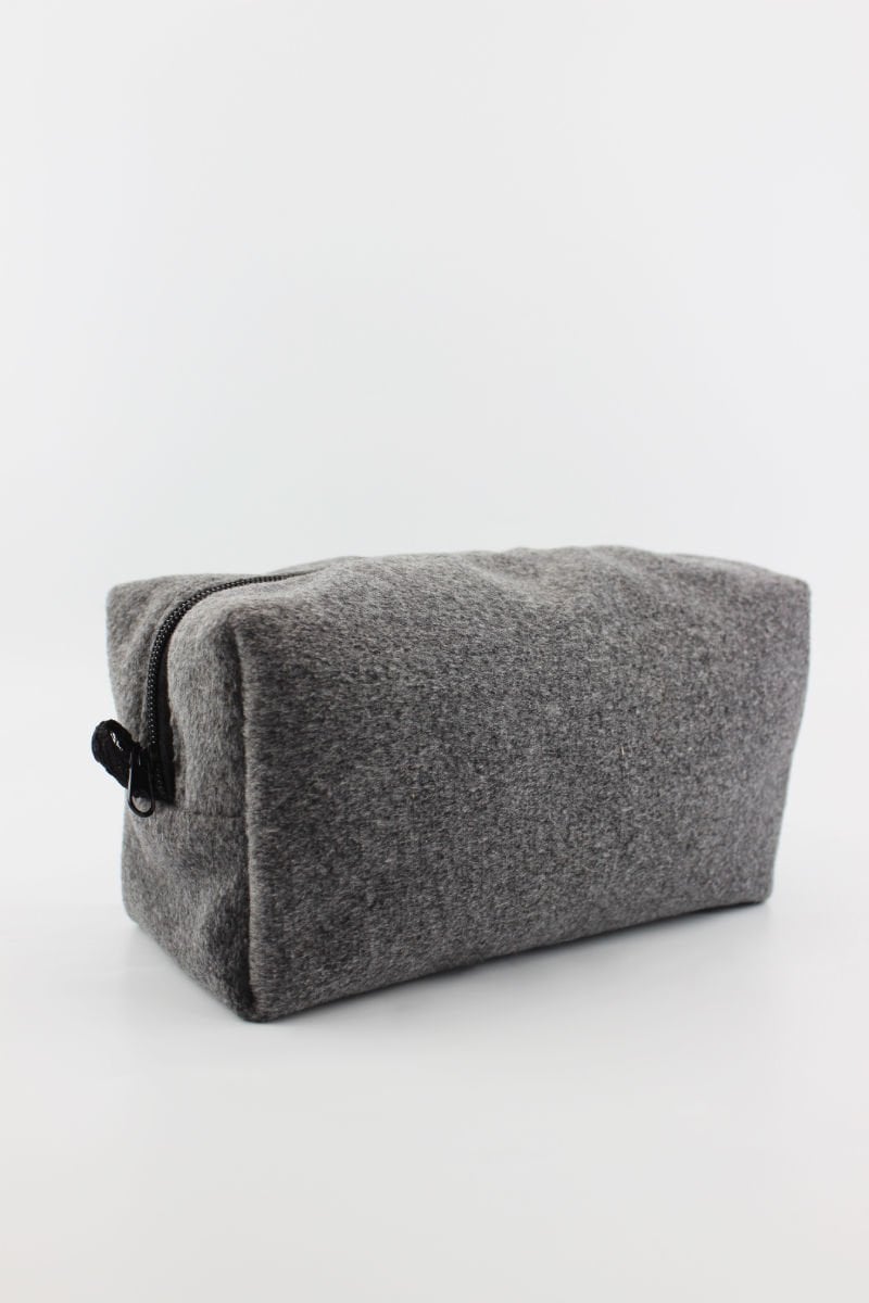 Düz Renk Çok İşlevli Antrasit Kaşe Kumaş El Cüzdanı