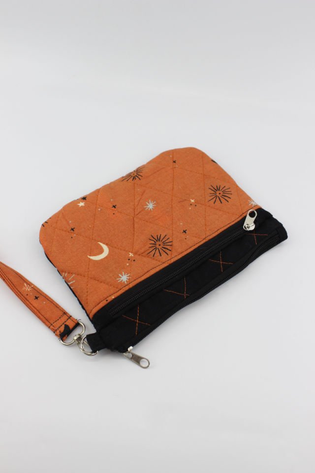 Desenli Çok İşlevli Turuncu El Cüzdanı