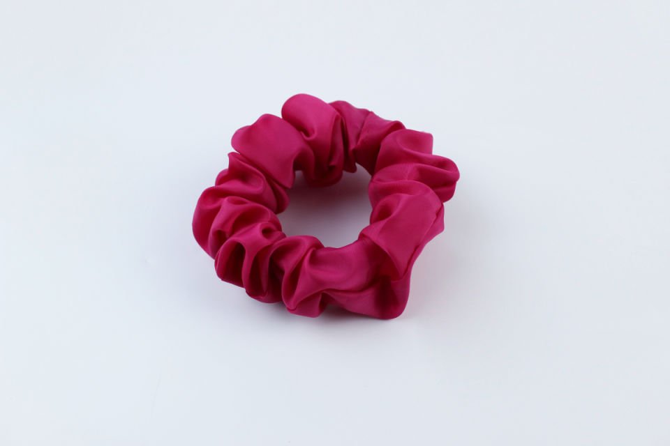 Saten Kumaş Lastik Toka Simit Toka - Fuşya