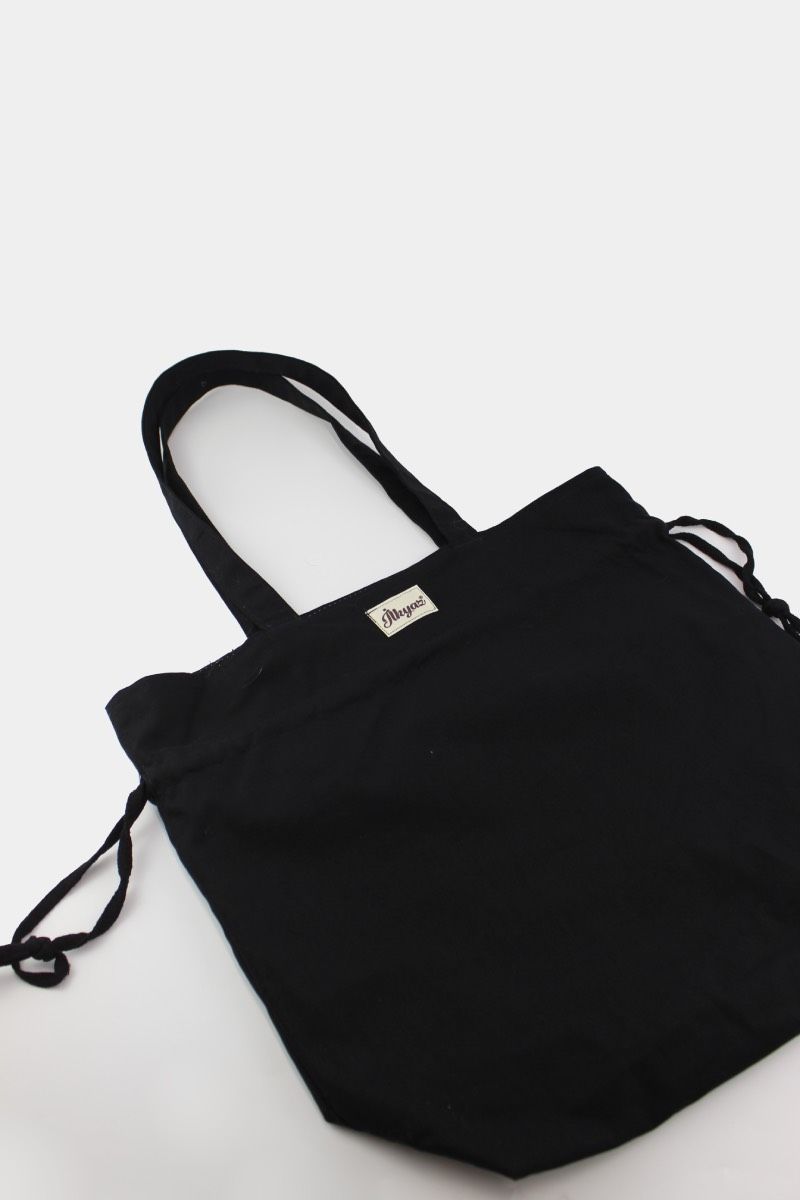 Siyah Shopper Çift Taraflı Bez Çanta 35x35x10 Cm