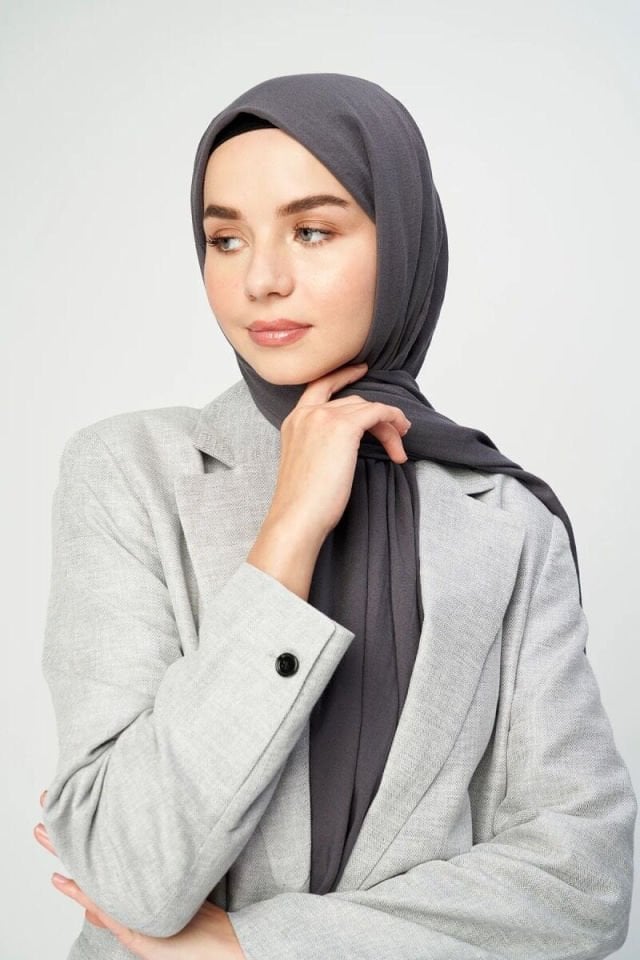 Pamuk Kraş Şal - Antrasit