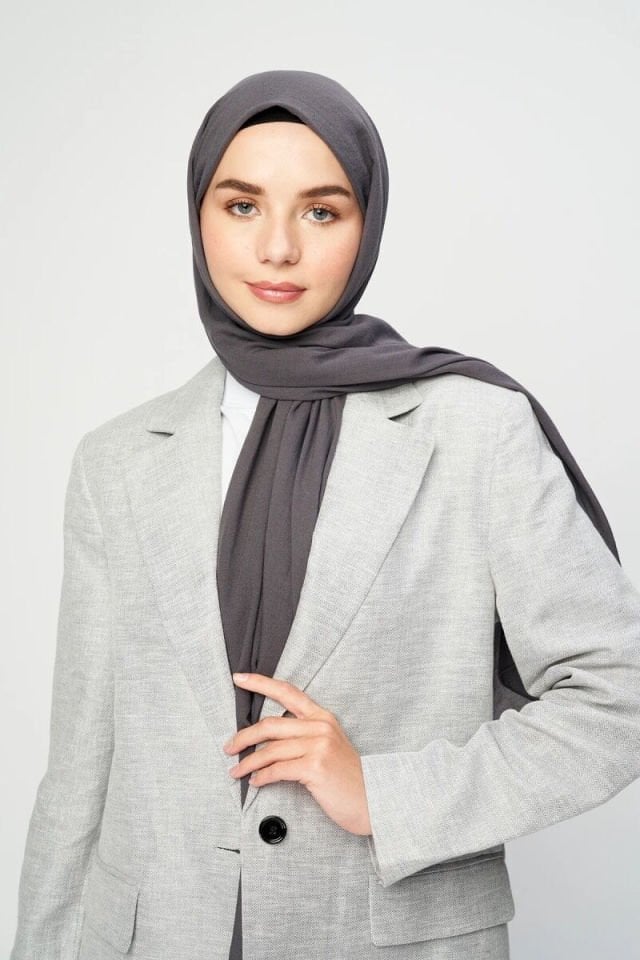 Pamuk Kraş Şal - Antrasit