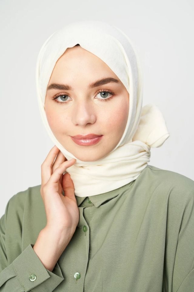 Pamuk Kraş Şal - Krem