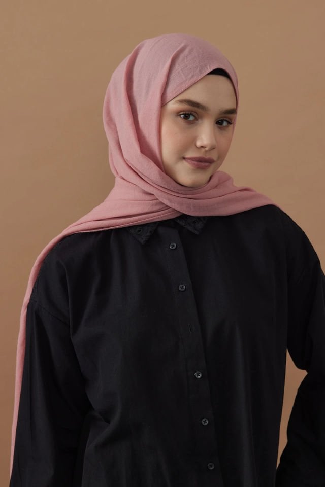 Pamuk Kraş Şal - Gül Kurusu