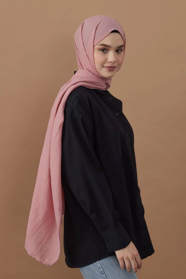 Pamuk Kraş Şal - Gül Kurusu