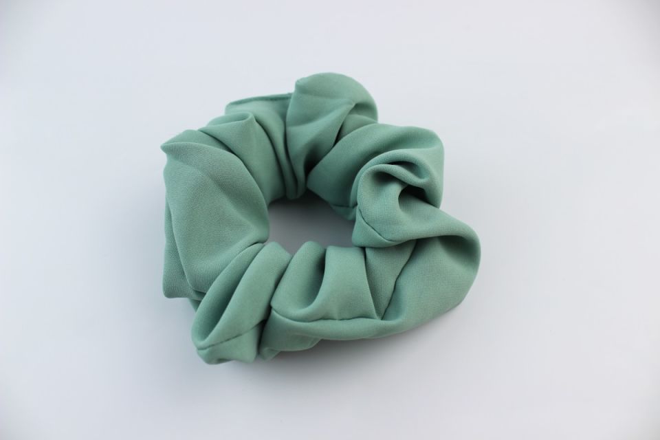 Yumuşak Krep Kumaş Lastik Toka Simit Toka  - Nil Yeşili