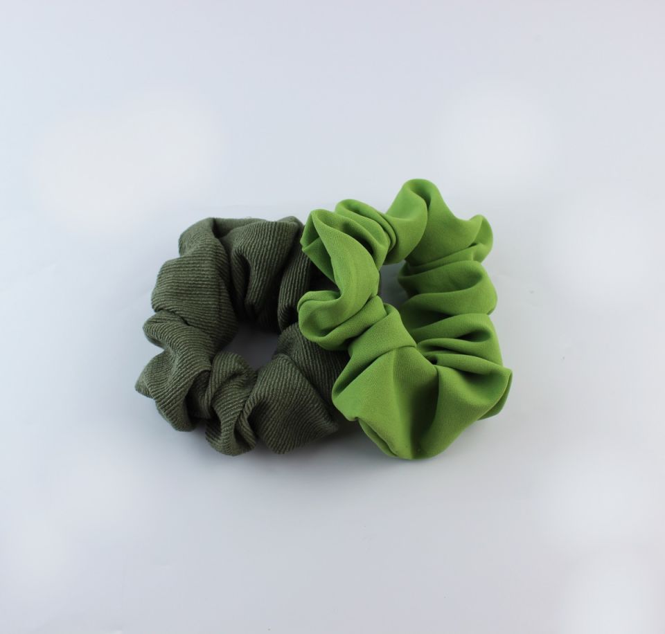 İkili Yumuşak Kumaş Lastik Toka Seti Simit Toka - Haki, Fıstık Yeşili