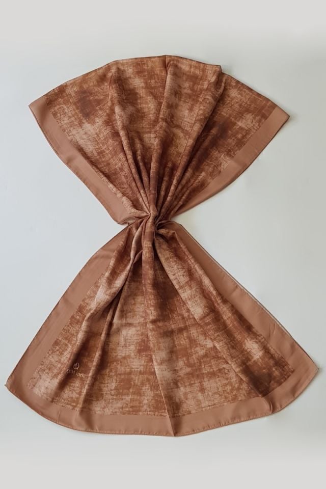 Mermer Desenli Pamuk Şal - Sütlü Kahve