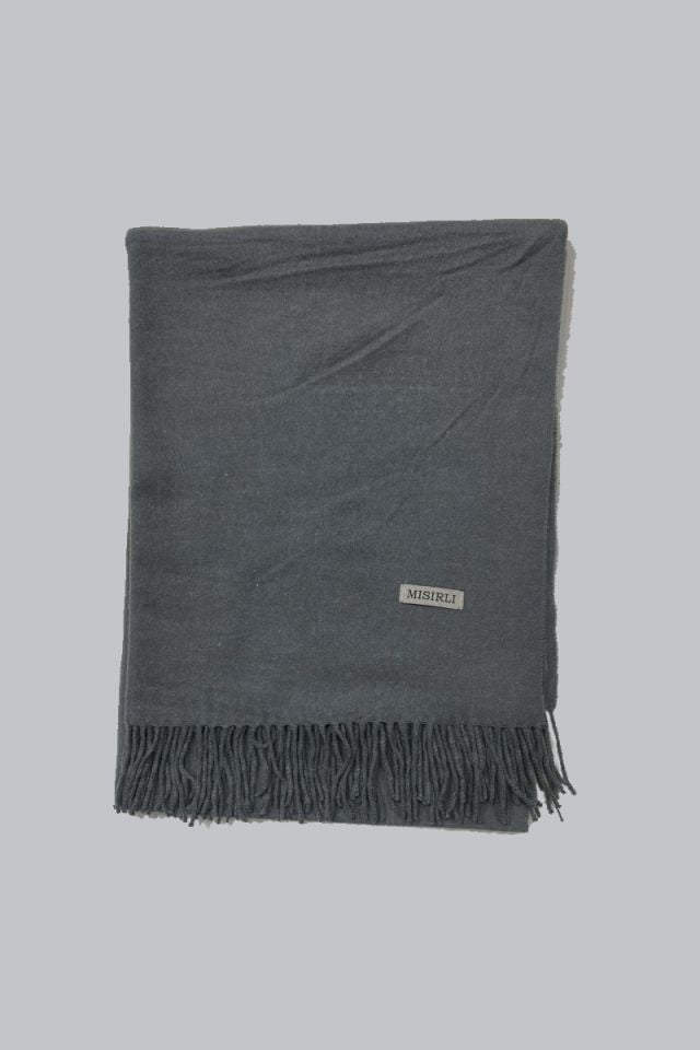 Yün Etol Omuz Şalı - Gri