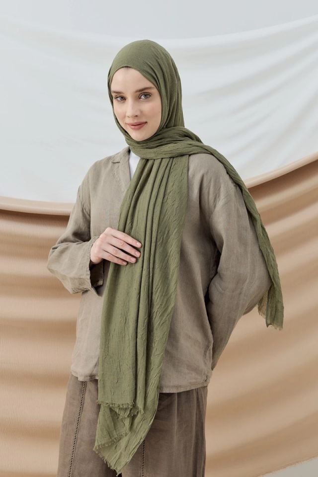 Modakaşmir Bambu Kraş Şal - Çağla