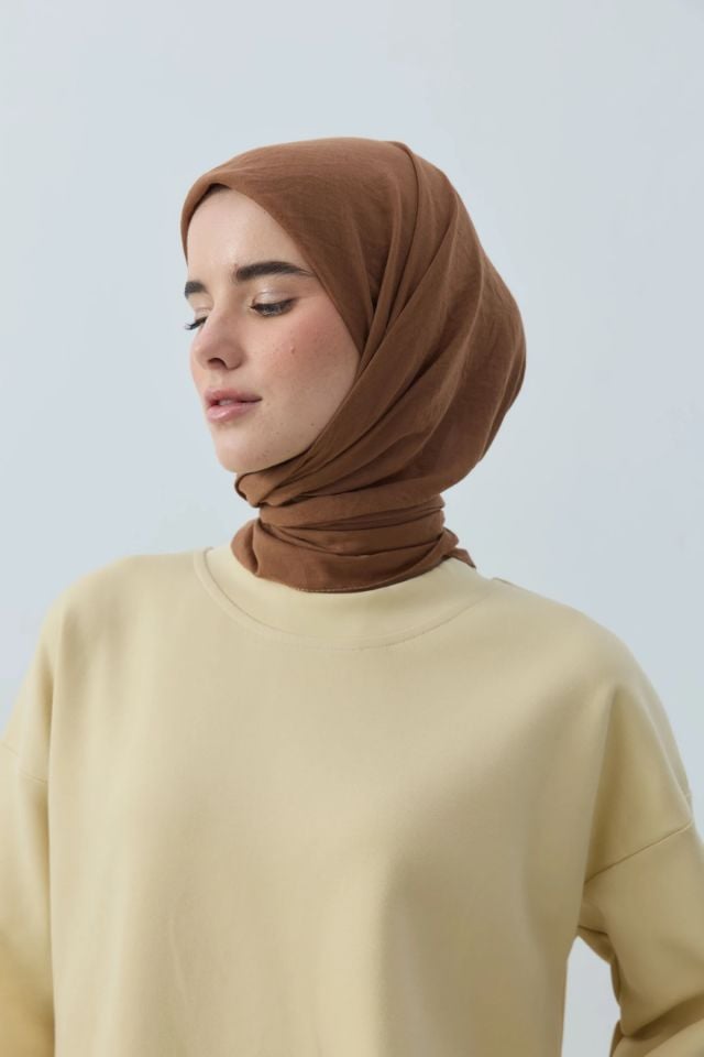 Aya Pamuk Eşarp - Çikolata Kahve