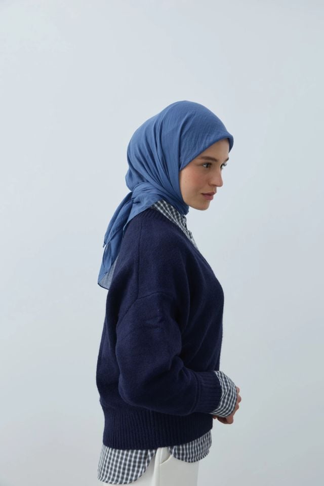 Aya Pamuk Eşarp - İndigo