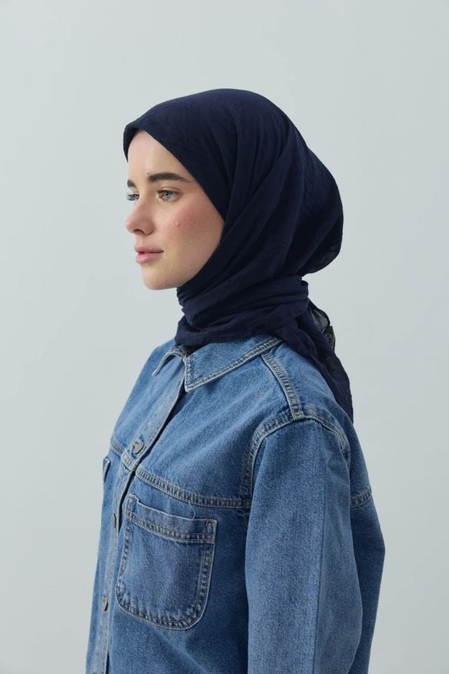 Aya Pamuk Eşarp - Lacivert