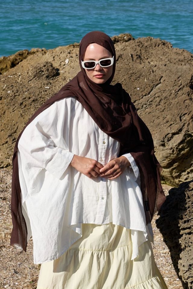 Aya Pamuk Şal - Acı Kahve