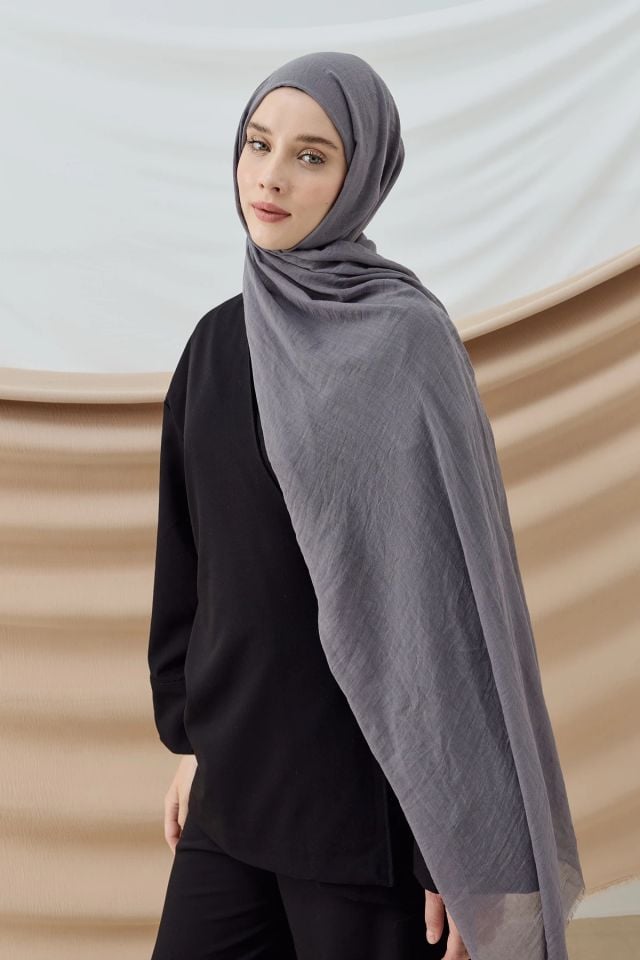 Aya Pamuk Şal - Antrasit