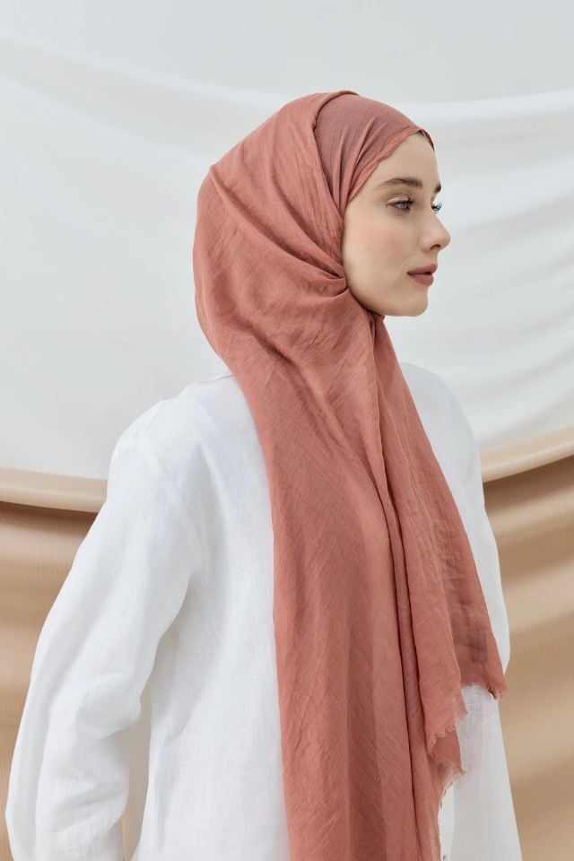 Aya Pamuk Şal - Gül Kurusu