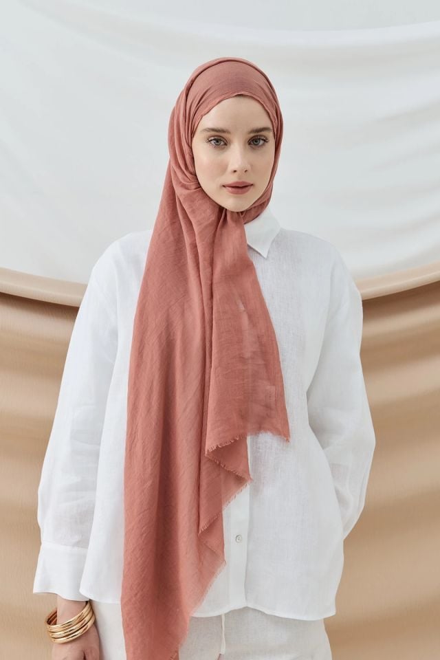 Aya Pamuk Şal - Gül Kurusu