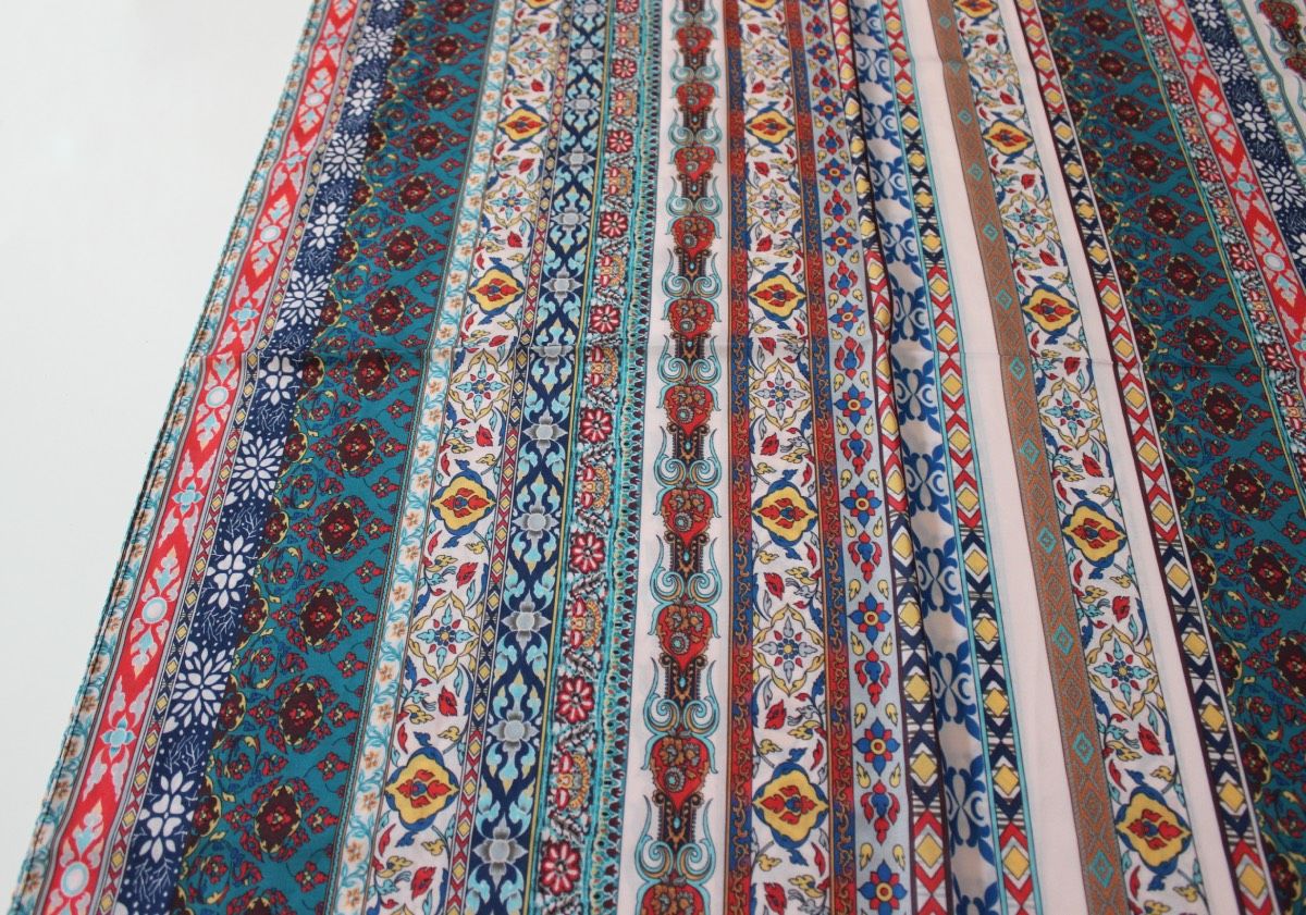 Etnik Desenli Pamuklu Şal - Renkli