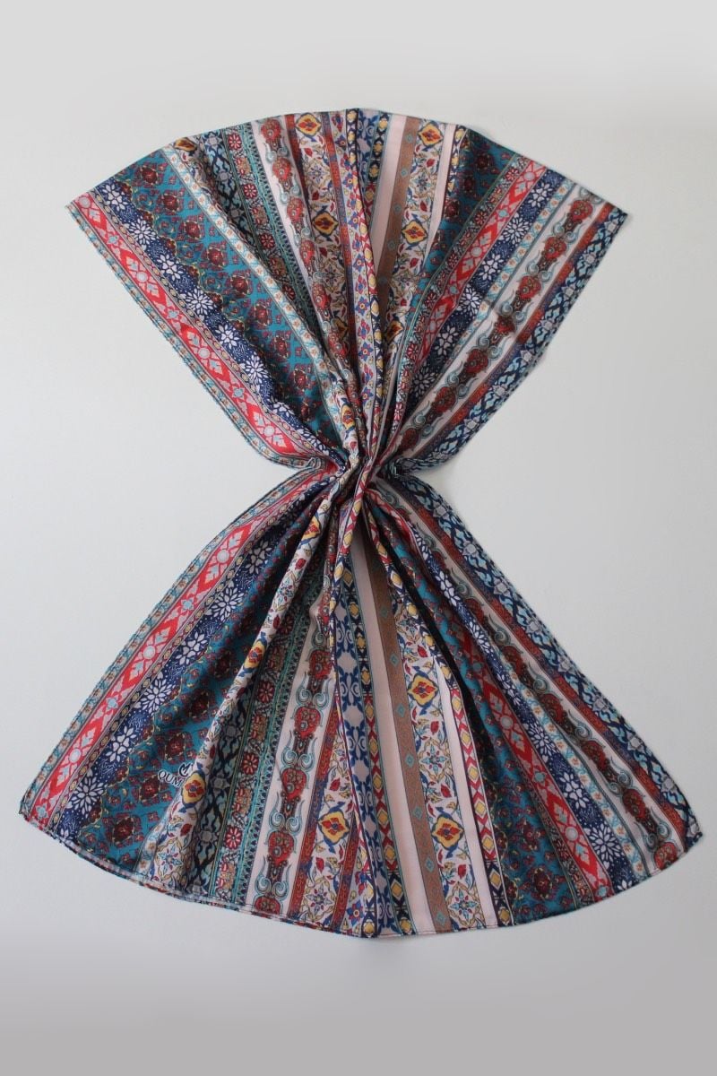 Etnik Desenli Pamuklu Şal - Renkli