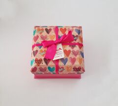 Kalp Desenli Hediyelik Kutu - Pembe