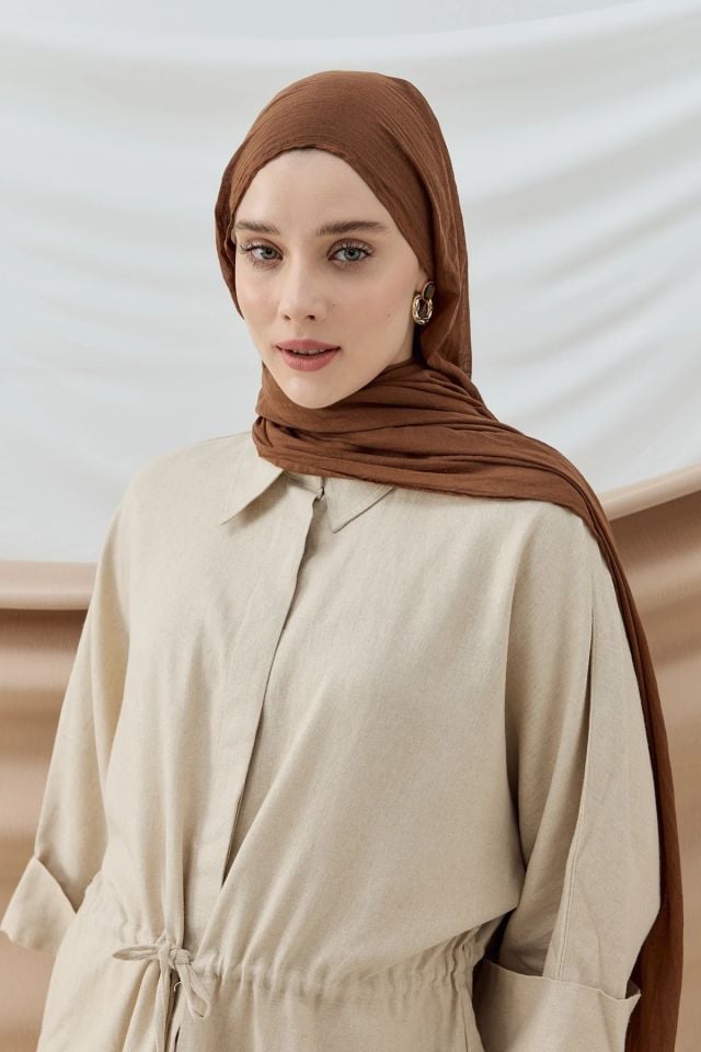 Aya Pamuk Şal - Kahverengi
