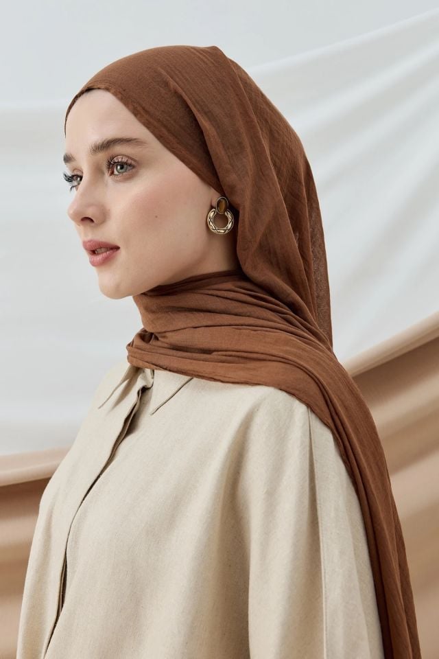 Aya Pamuk Şal - Kahverengi