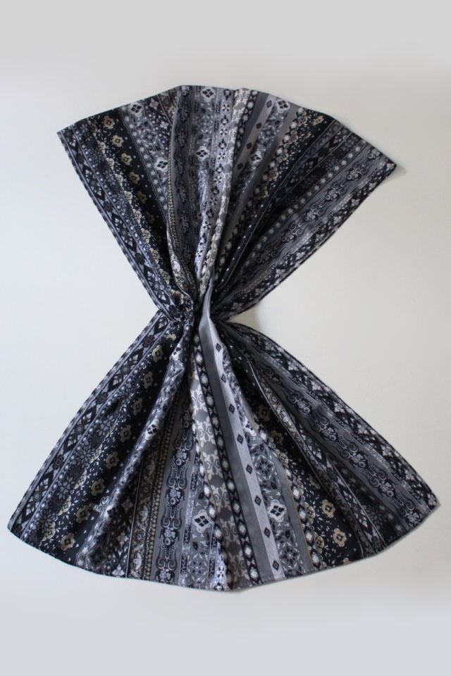 Etnik Desenli Pamuklu Şal - Siyah