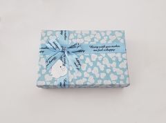 Simli Kalp Desenli Hediyelik Kutu - Mavi