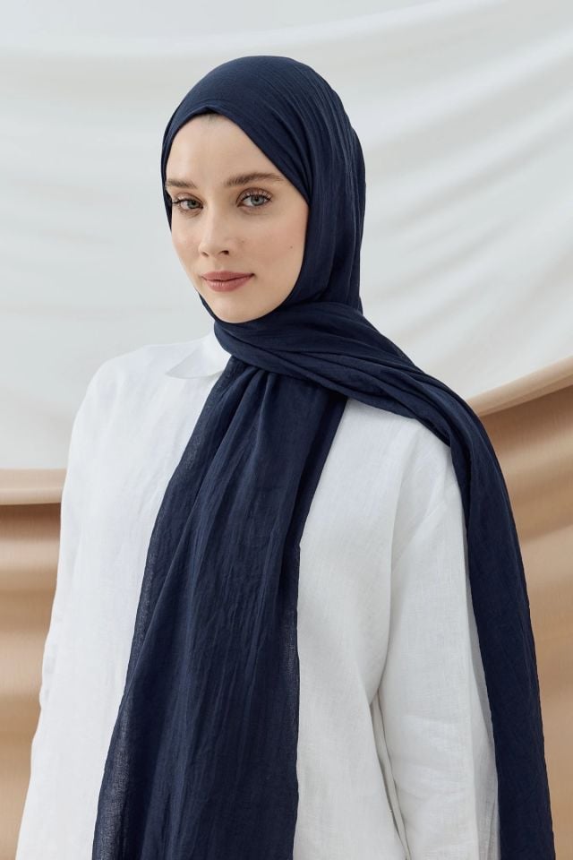 Aya Pamuk Şal - Lacivert