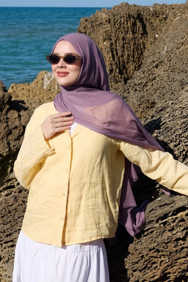 Aya Pamuk Şal - Lavanta