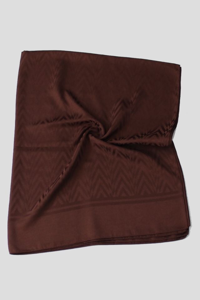 Zikzak Desenli İtalyan Jakar Şal - Acı Kahve