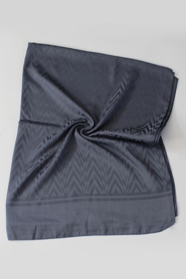 Zikzak Desenli İtalyan Jakar Şal - Antrasit