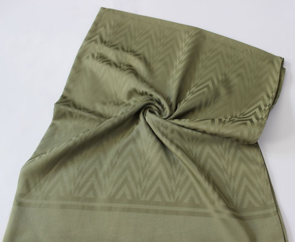 Zikzak Desenli İtalyan Jakar Şal - Çağla