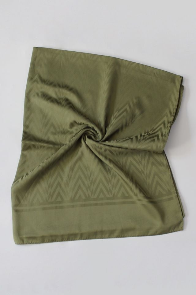 Zikzak Desenli İtalyan Jakar Şal - Çağla