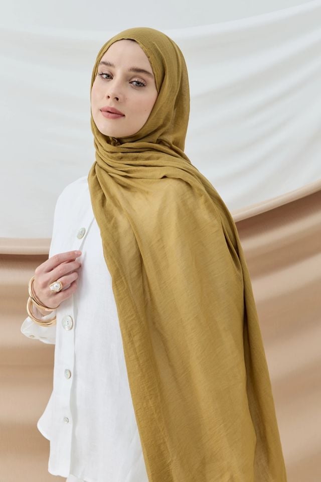 Aya Pamuk Şal - Safran