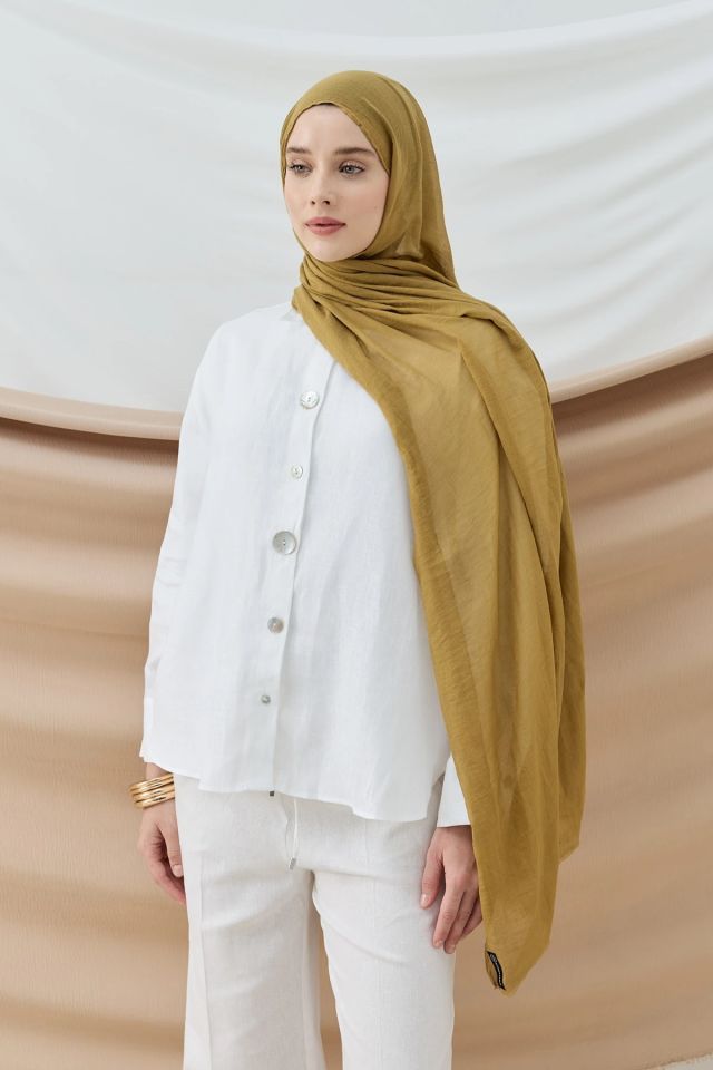 Aya Pamuk Şal - Safran