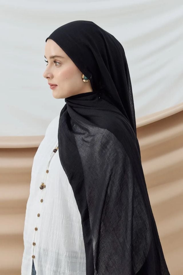 Aya Pamuk Şal - Siyah