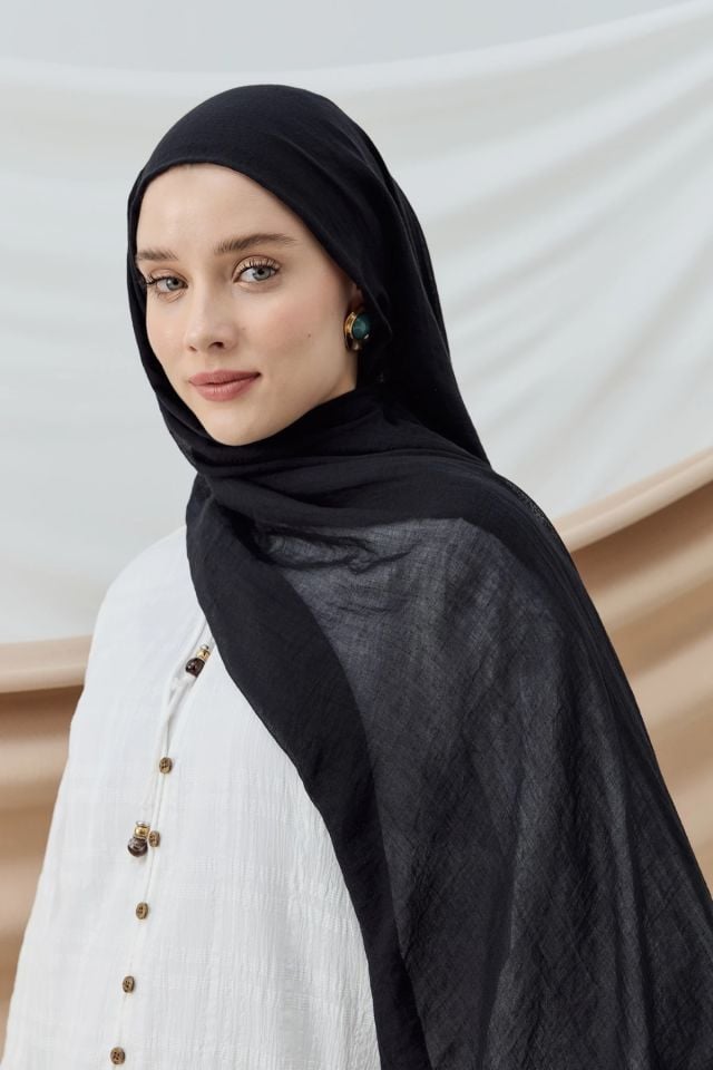 Aya Pamuk Şal - Siyah