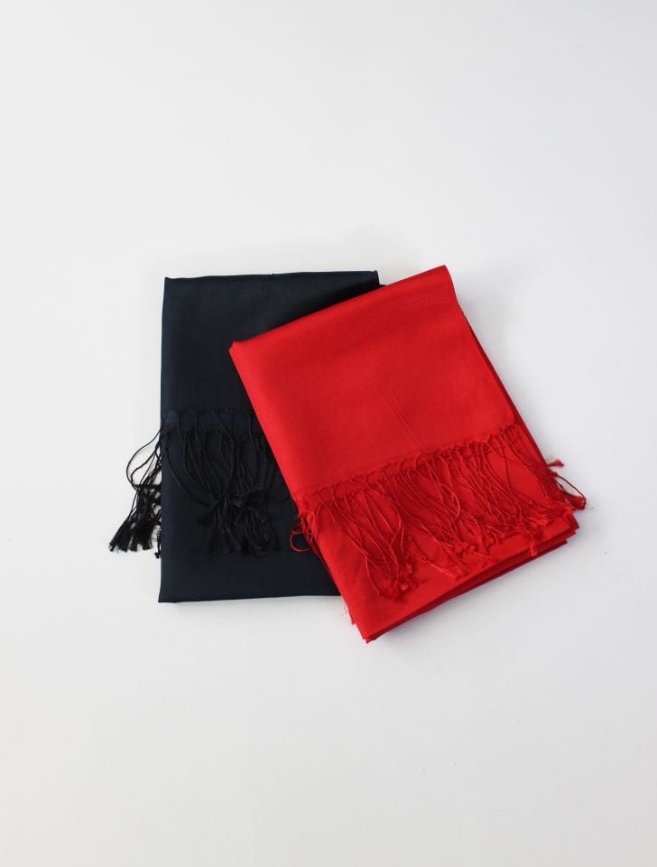 Mısırlı Koza Şal - Kırmızı
