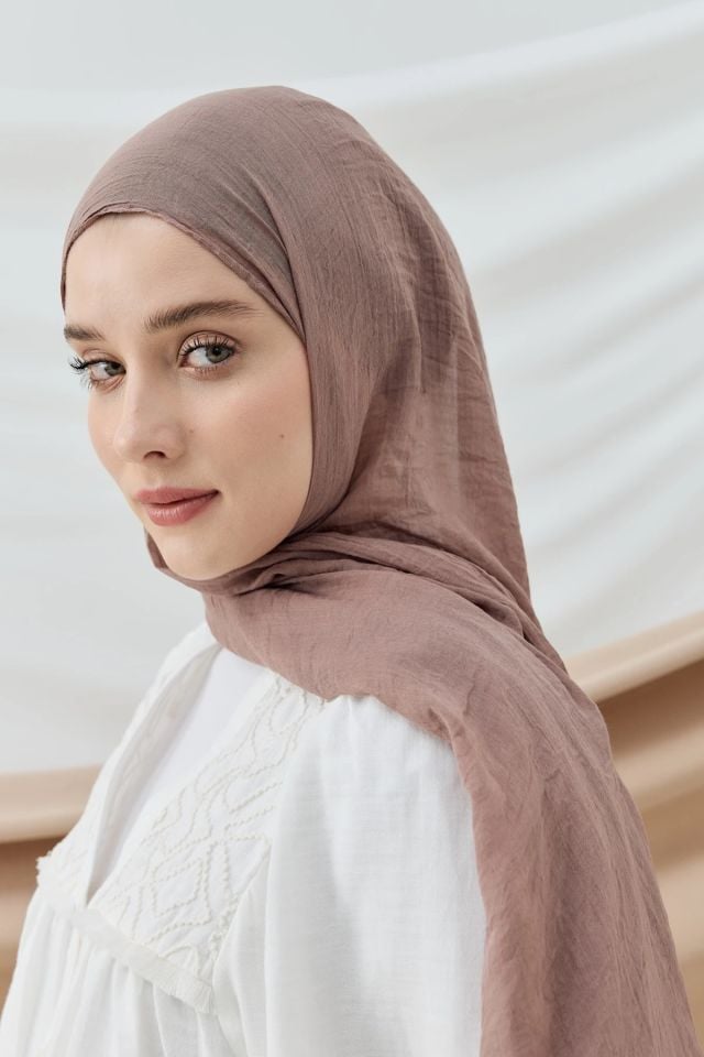 Aya Pamuk Şal - Tozlu Kahve