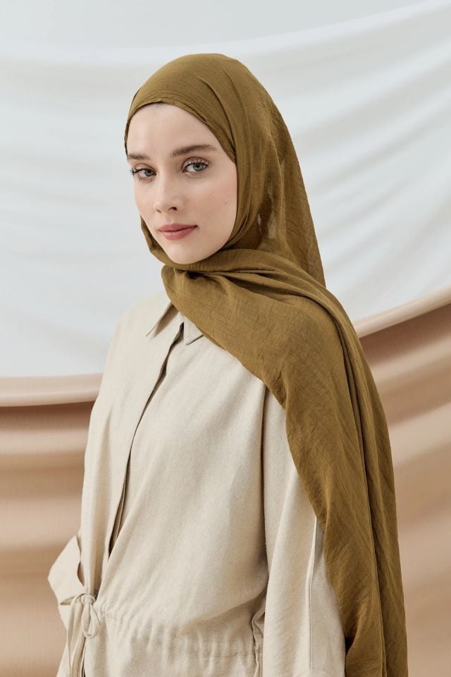 Aya Pamuk Şal - Yağ Yeşili