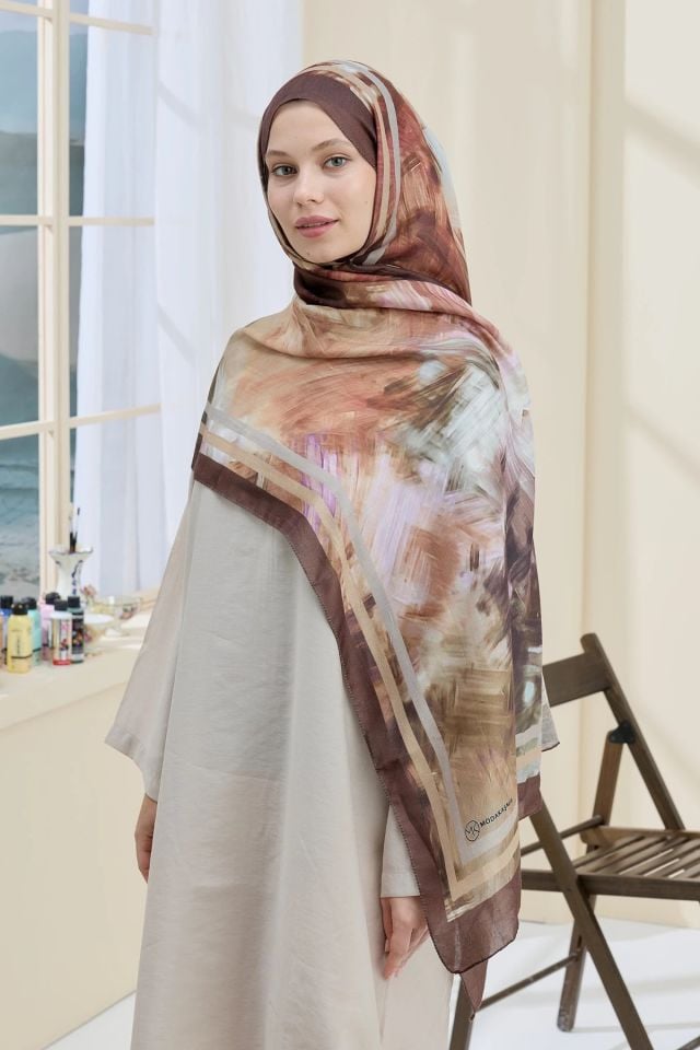 Ashira Desen Bambu Şal - Acı Kahve