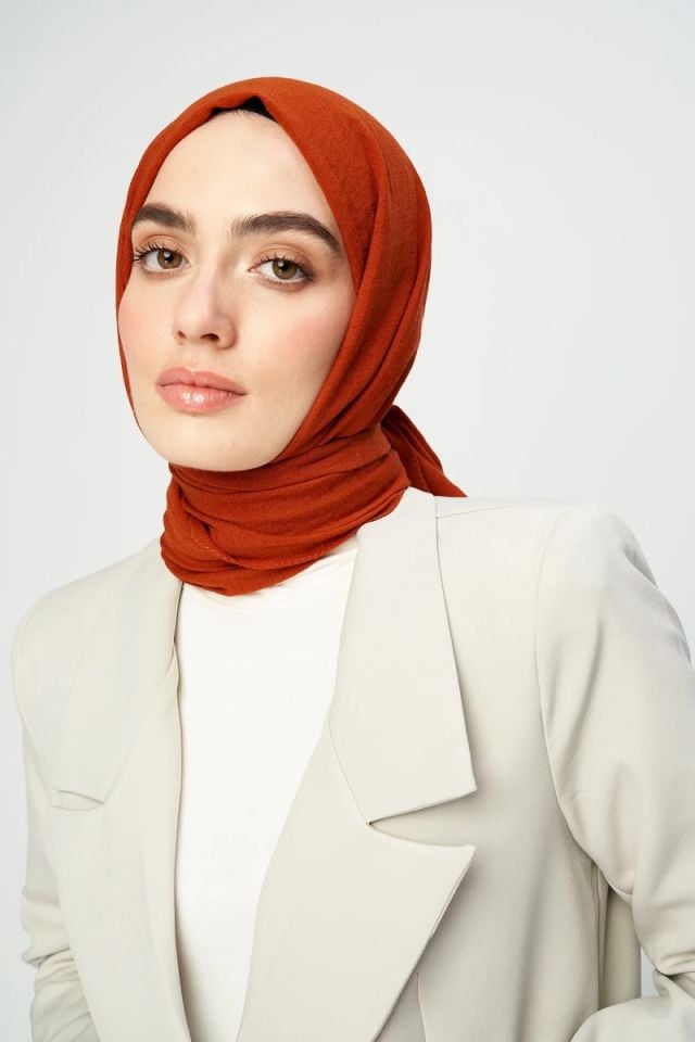 Pamuk Kraş Şal - Kiremit