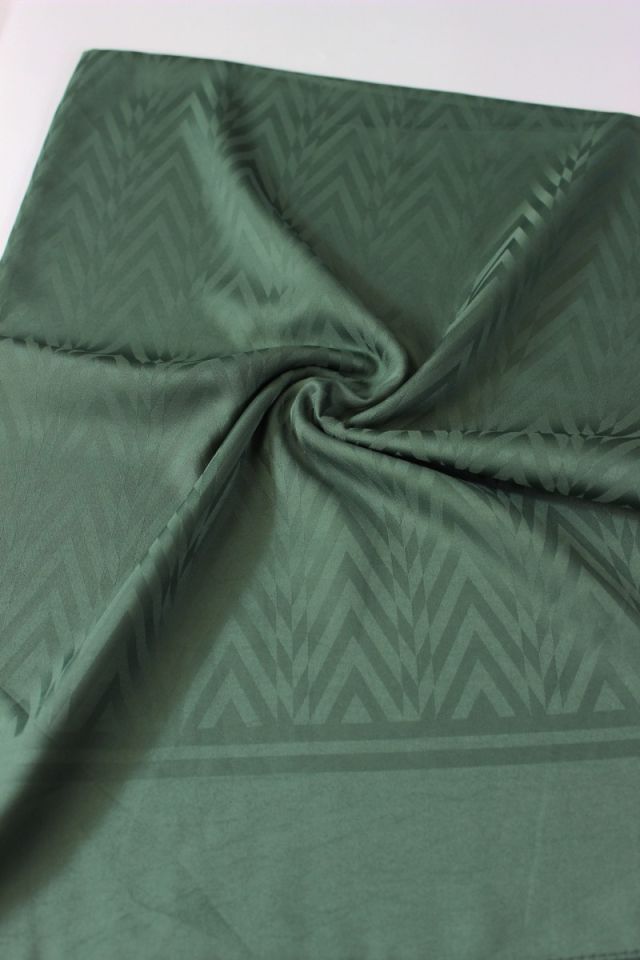 Zikzak Desenli İtalyan Jakar Şal - Zümrüt