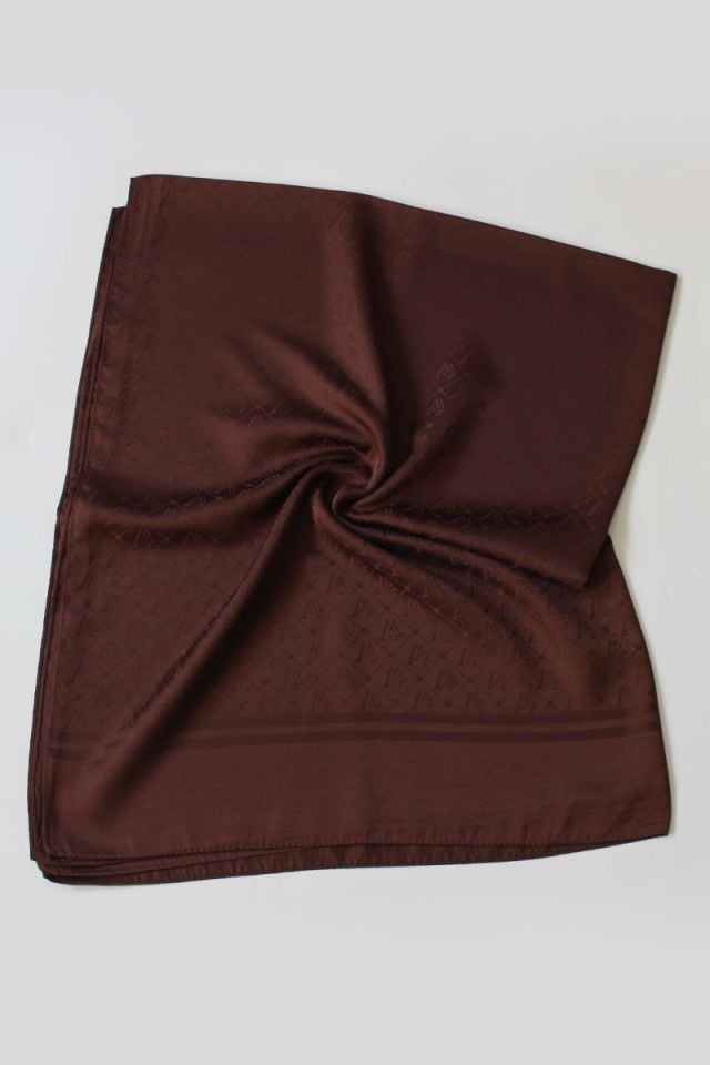 V Desenli İtalyan Jakar Şal - Acı Kahve