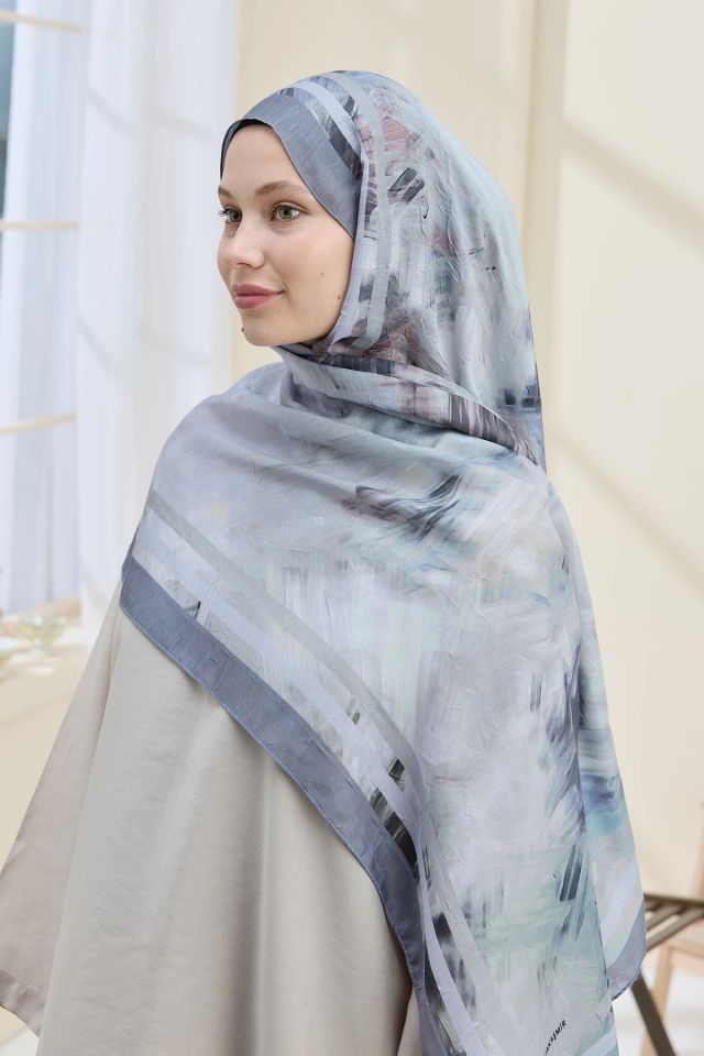 Ashira Desen Bambu Şal - Gri