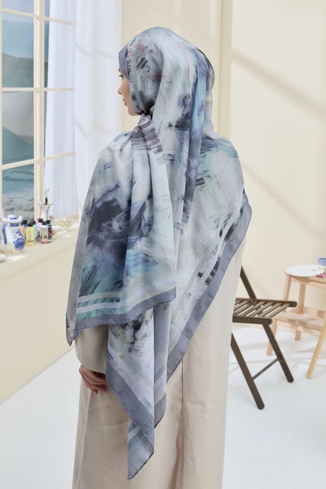 Ashira Desen Bambu Şal - Gri