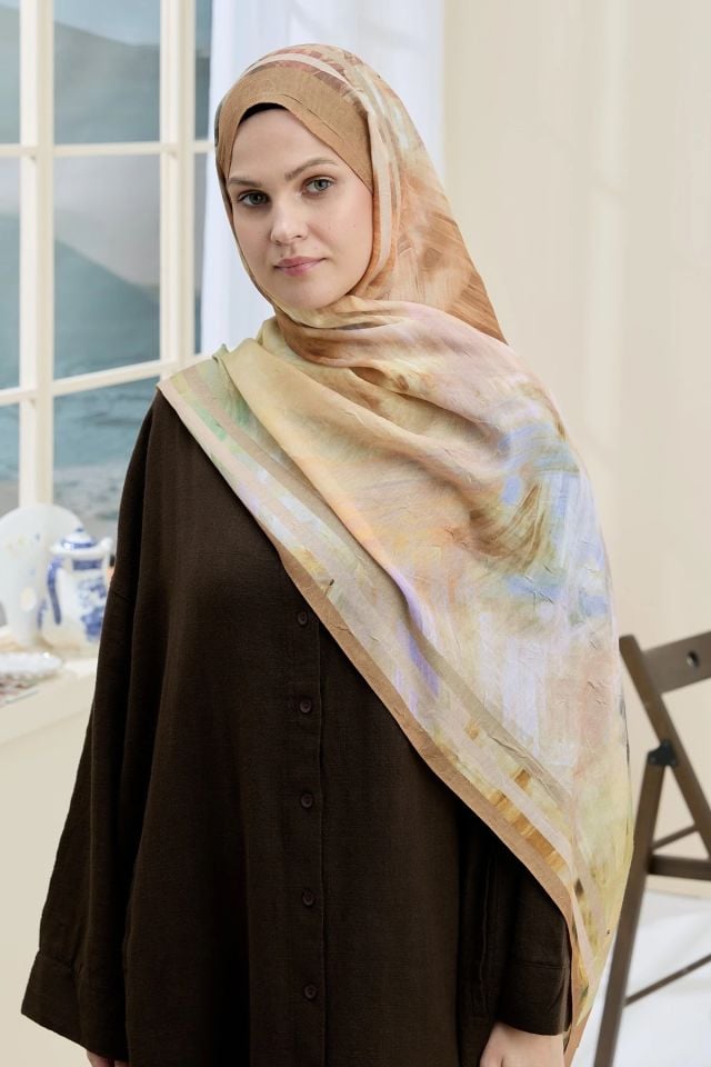 Ashira Desen Bambu Şal - Hardal