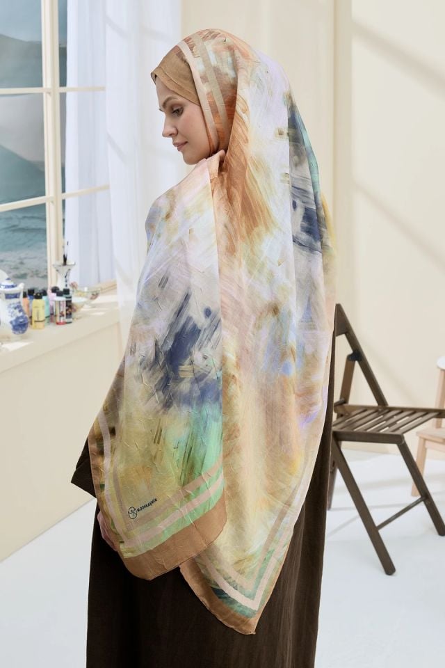 Ashira Desen Bambu Şal - Hardal