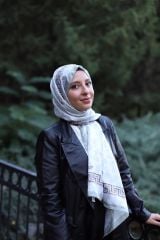 Hint İpek Monogram Star Şal - Su Yeşili